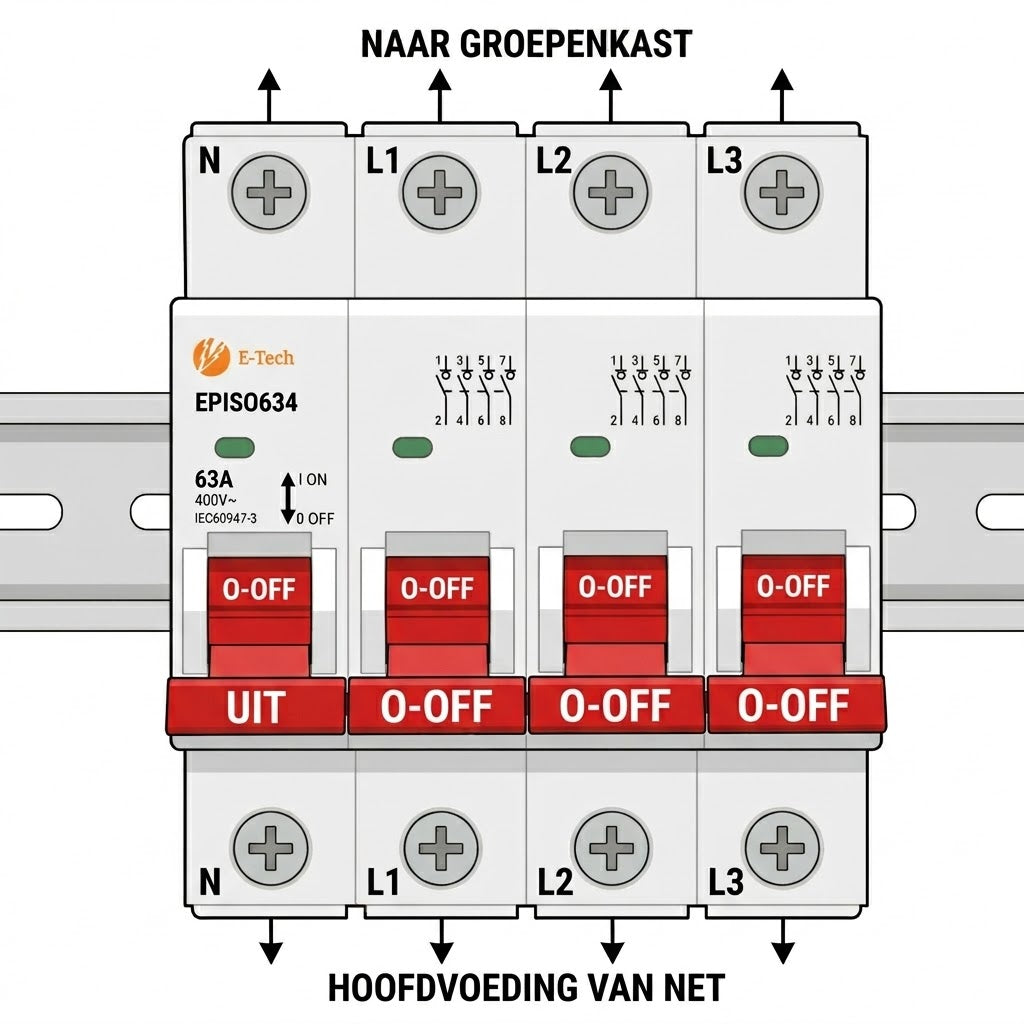 Hoofdschakelaar 40A of 63A? Uitleg + waarom 63A de beste keuze is