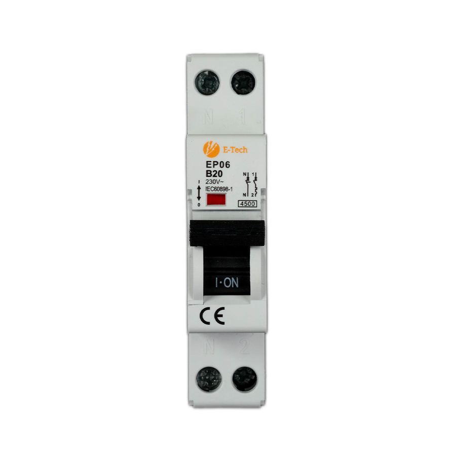 E-TECH Installatieautomaat B20 1P+N