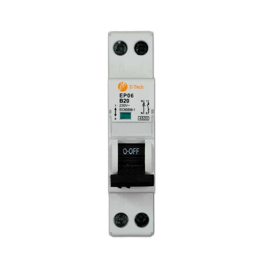 E-TECH Installatieautomaat B20 1P+N