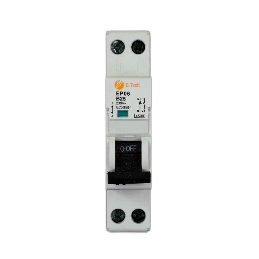 E-TECH  Installatieautomaat B25 1P+N