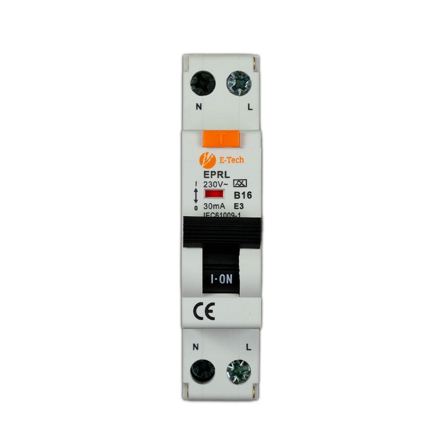 E-TECH Aardlekautomaat B16 100mA 1P+N