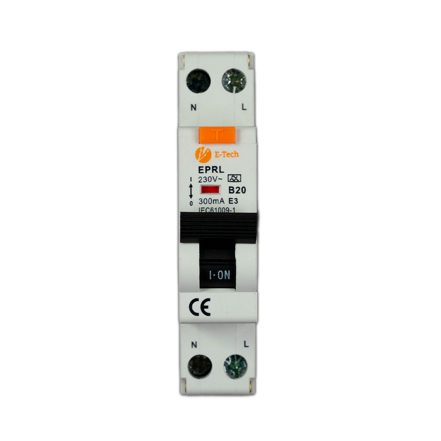 E-TECH Aardlekautomaat B20 300mA 1P+N