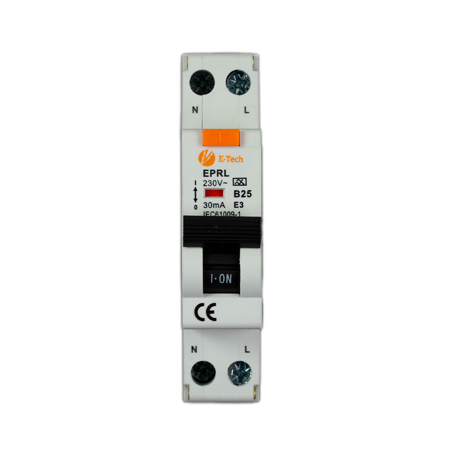E-TECH Aardlekautomaat B25 30mA 1P+N