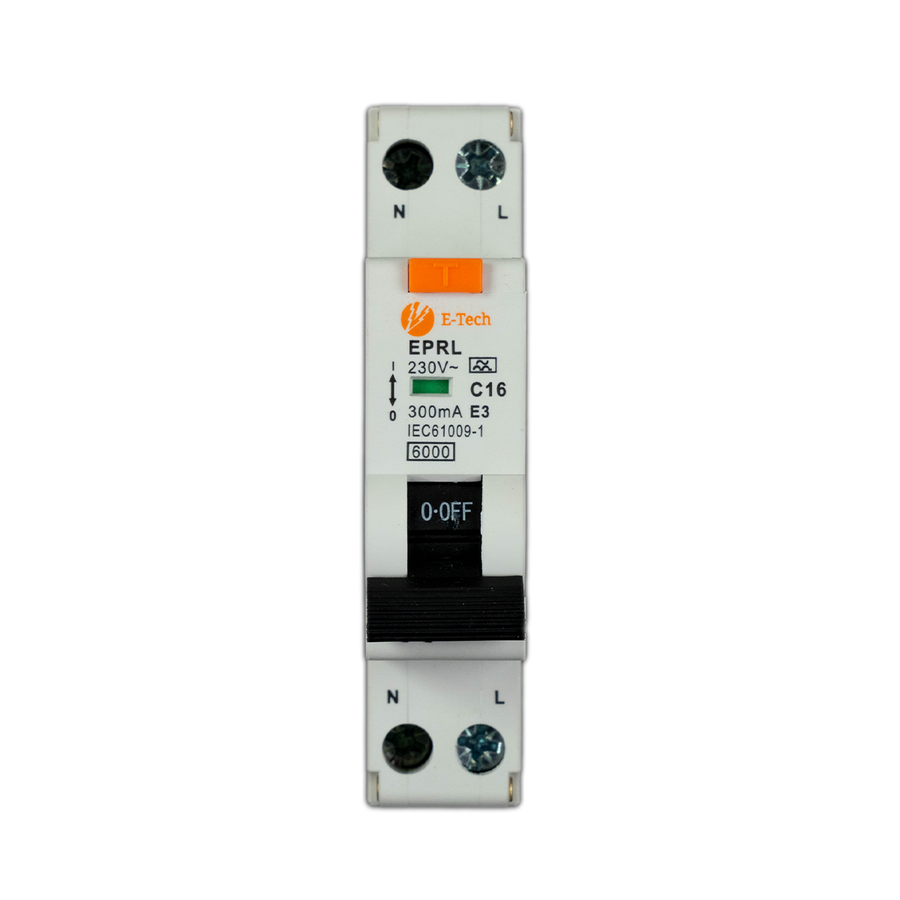E-TECH Aardlekautomaat C16 300mA 1P+N
