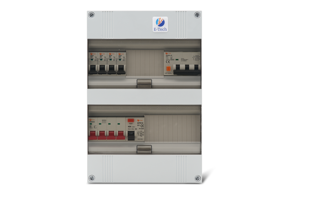 E-TECH 3 fase groepenkast met 3 fase aardlekautomaat
