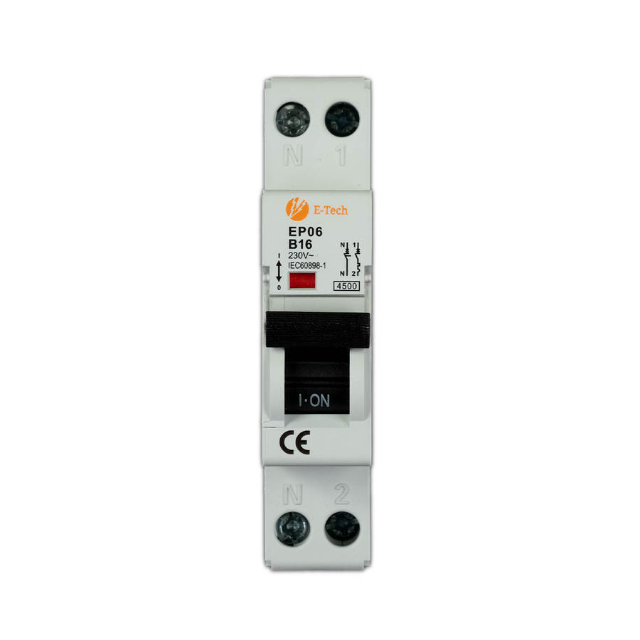 E-TECH Installatieautomaat B16 1P+N