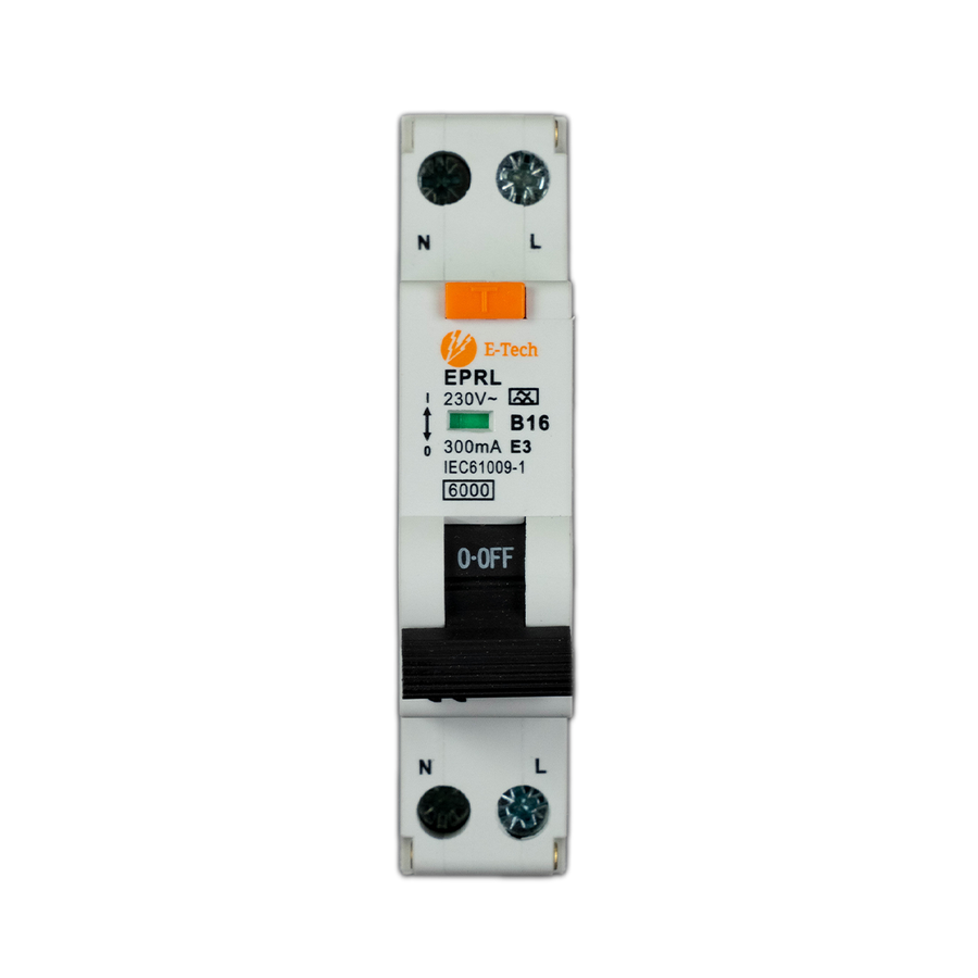 E-TECH Aardlekautomaat B16 300mA 1P+N