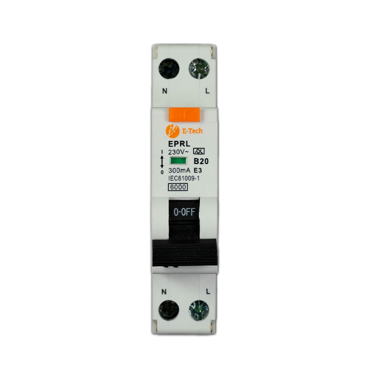 E-TECH B32 300mA 1P+N aardlekautomaat | 1 Fase aardlekautomaat