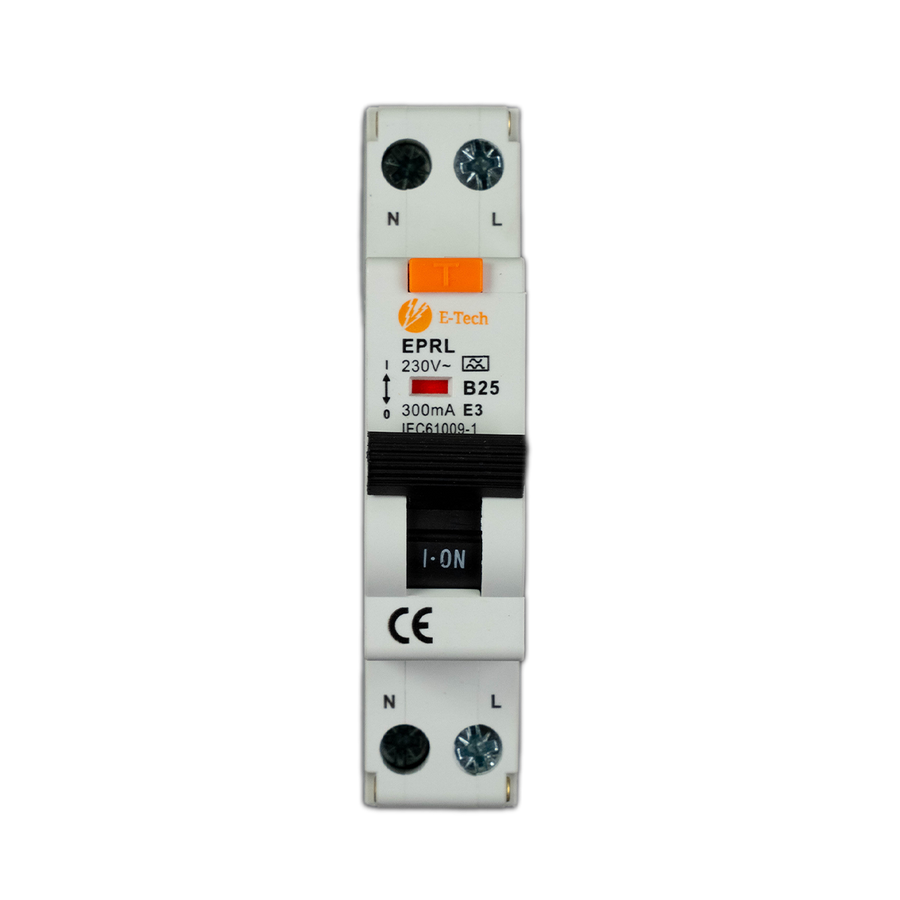E-TECH Aardlekautomaat B25 300mA 1P+N
