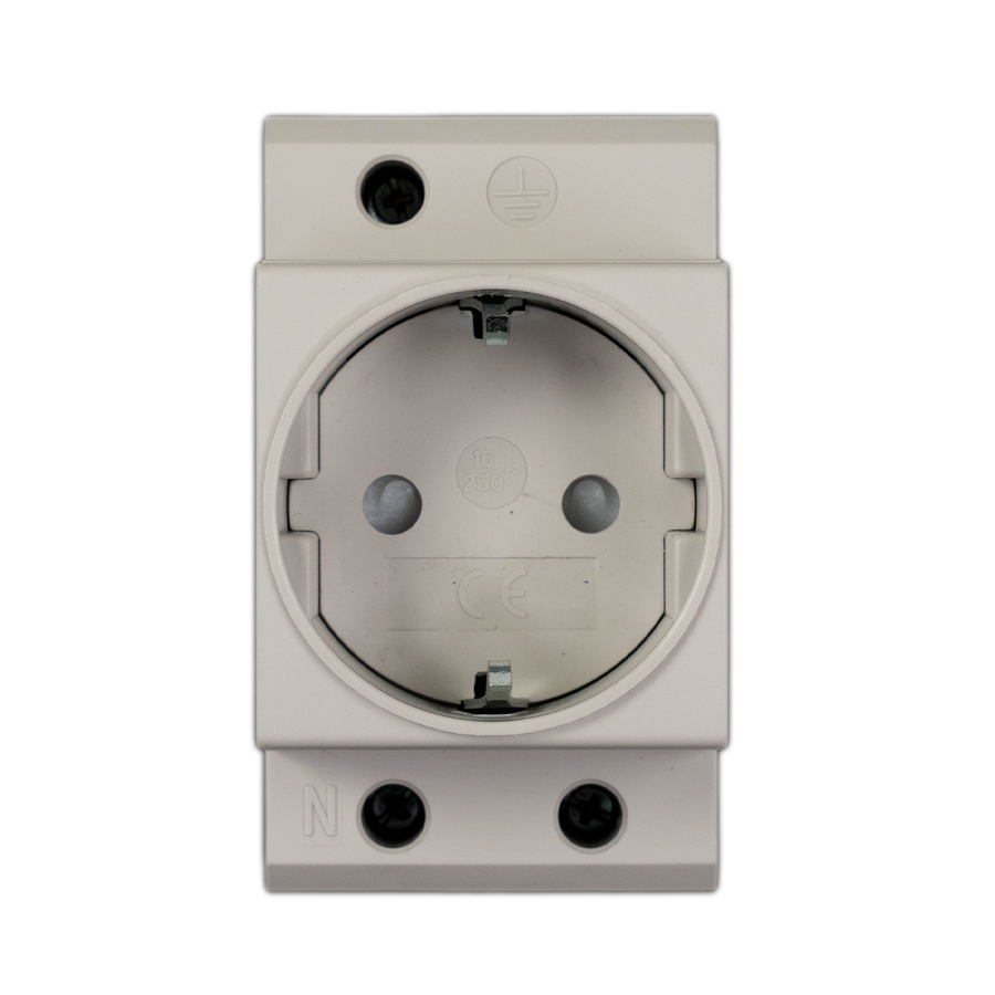 E-TECH Dinrail Wandcontactdoos met aarde