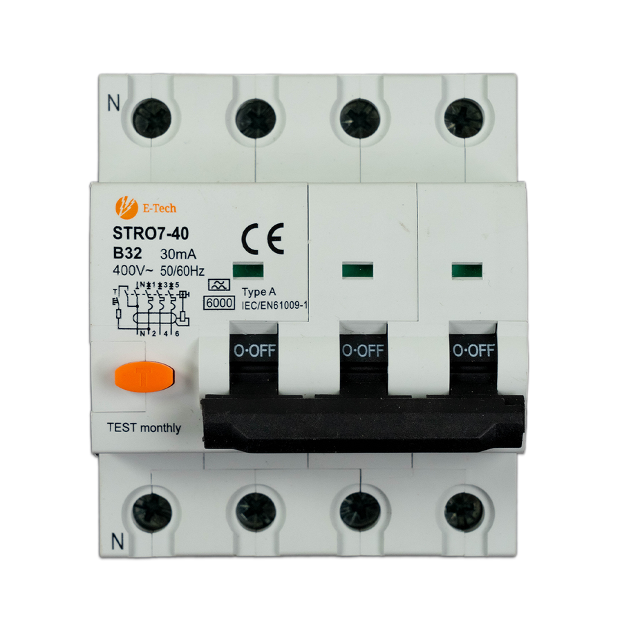 E-TECH Aardlekautomaat B32 30mA 3P+N
