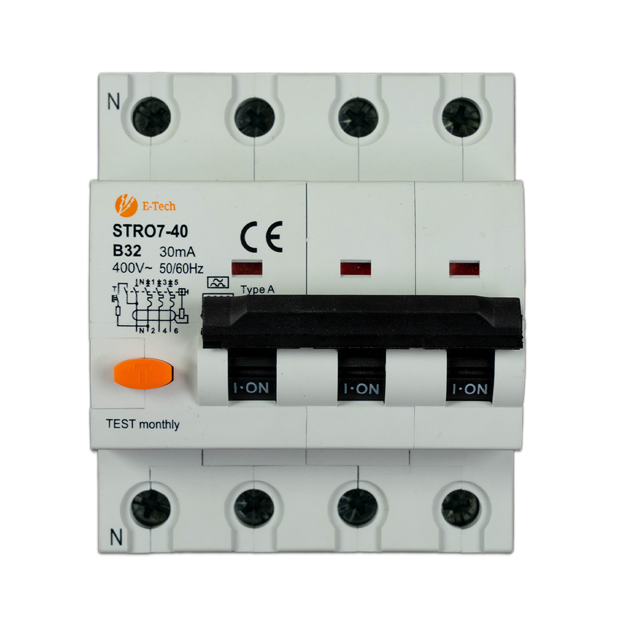 E-TECH Aardlekautomaat B32 30mA 3P+N