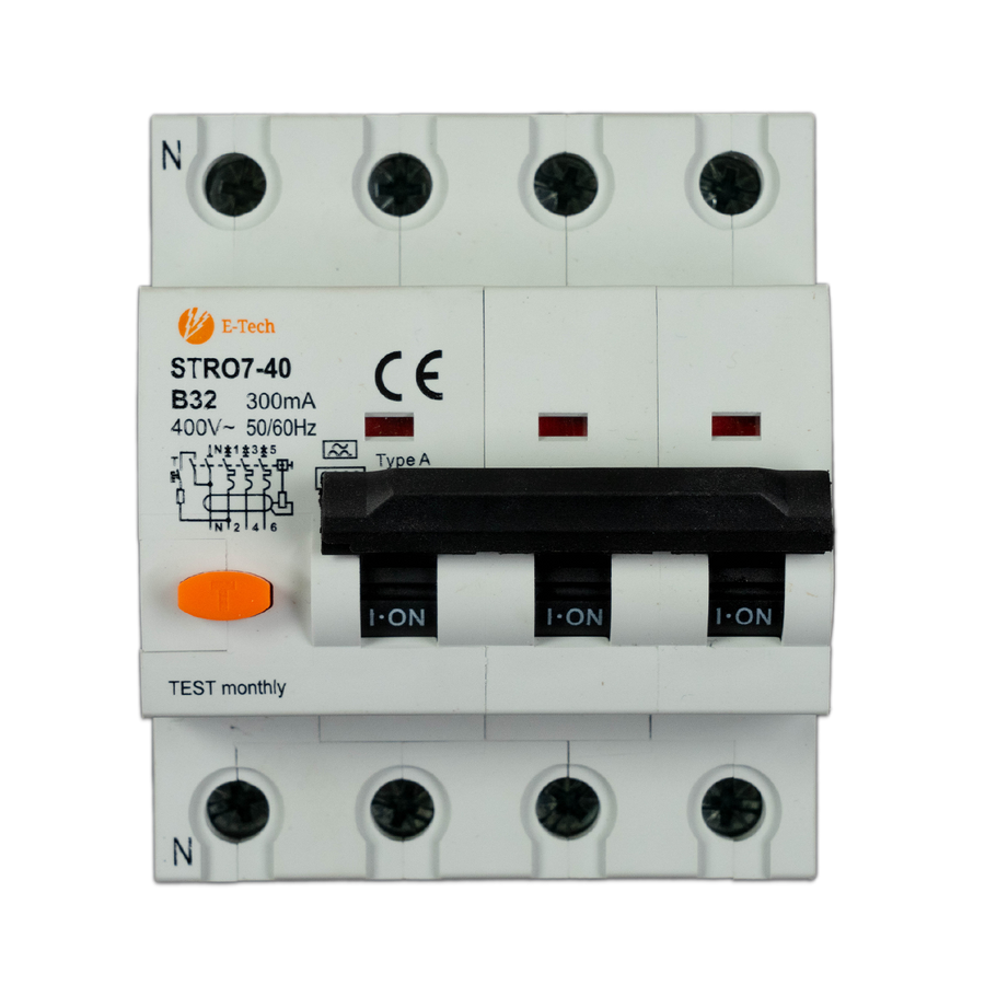 E-TECH Aardlekautomaat B32 300mA 3P+N