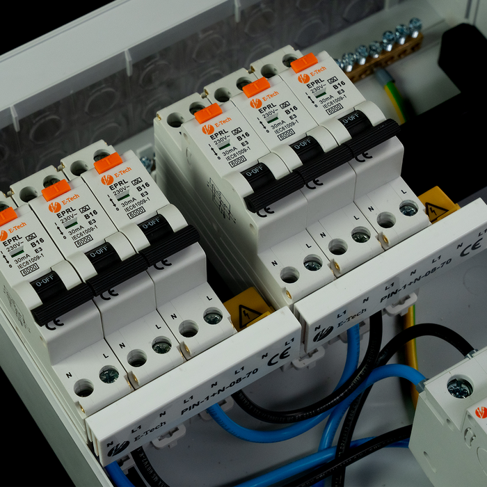 1 fase groepenkast 6 groepen (aardlekautomaat)