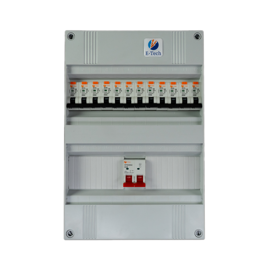 1 fase groepenkast 12 groepen (aardlekautomaat)