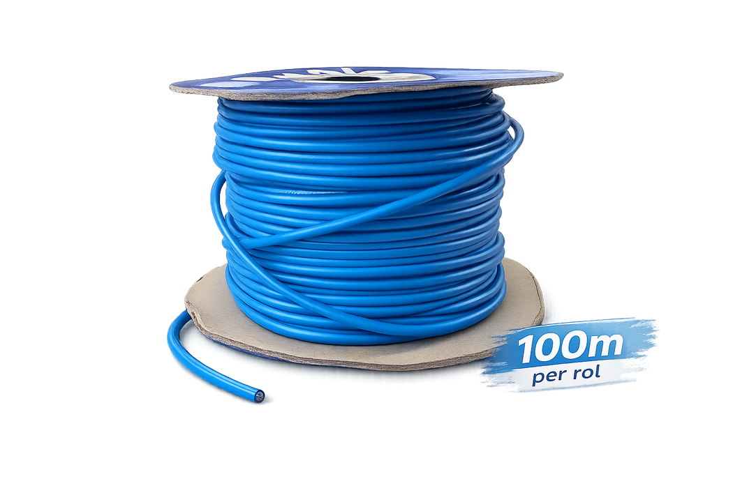 Montagesnoer soepel blauw 6mm rol 100m