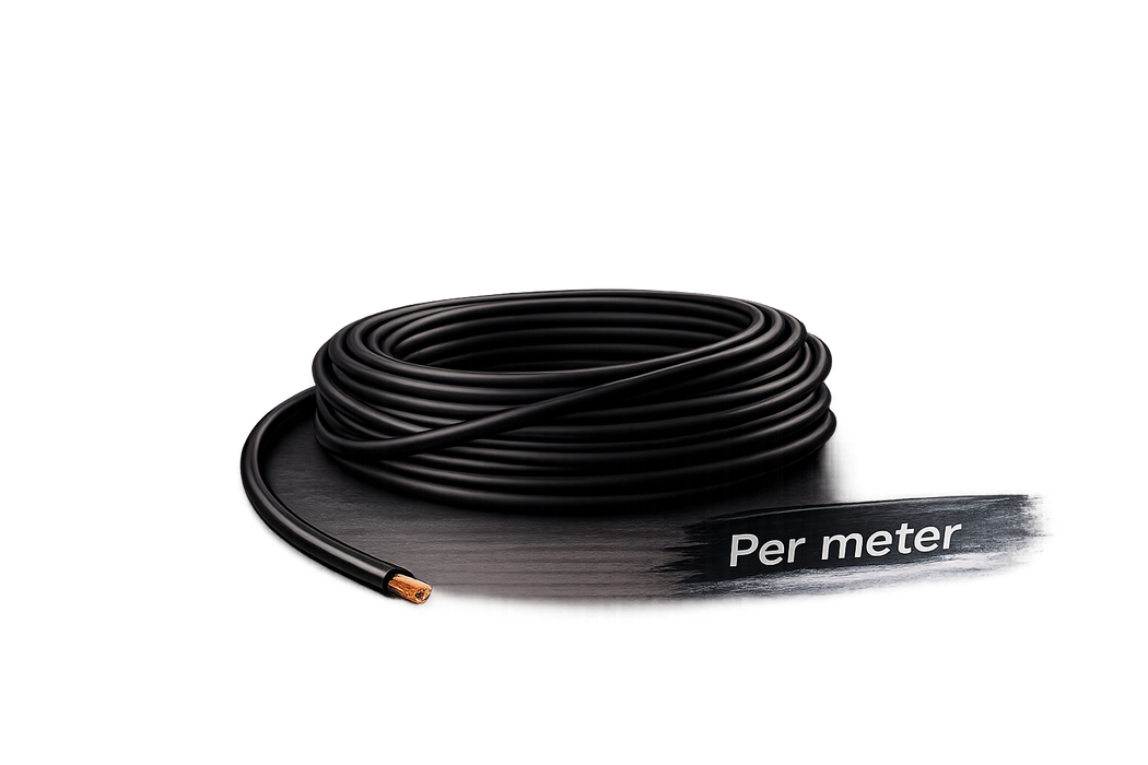 Montagesnoer soepel zwart 6mm per meter