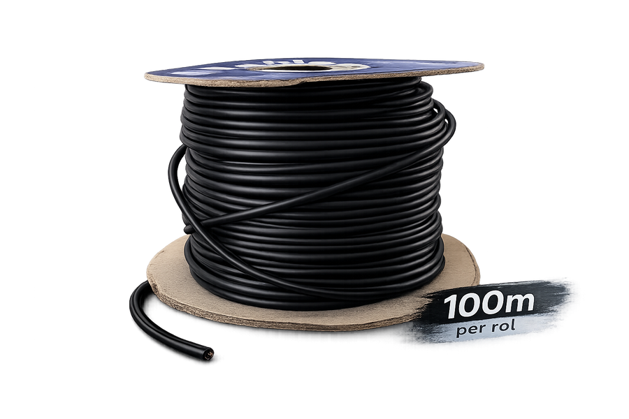 H07V-K Montagesnoer 6mm² Zwart – Soepel Klasse 5 – 450/750V – Rol 100m
